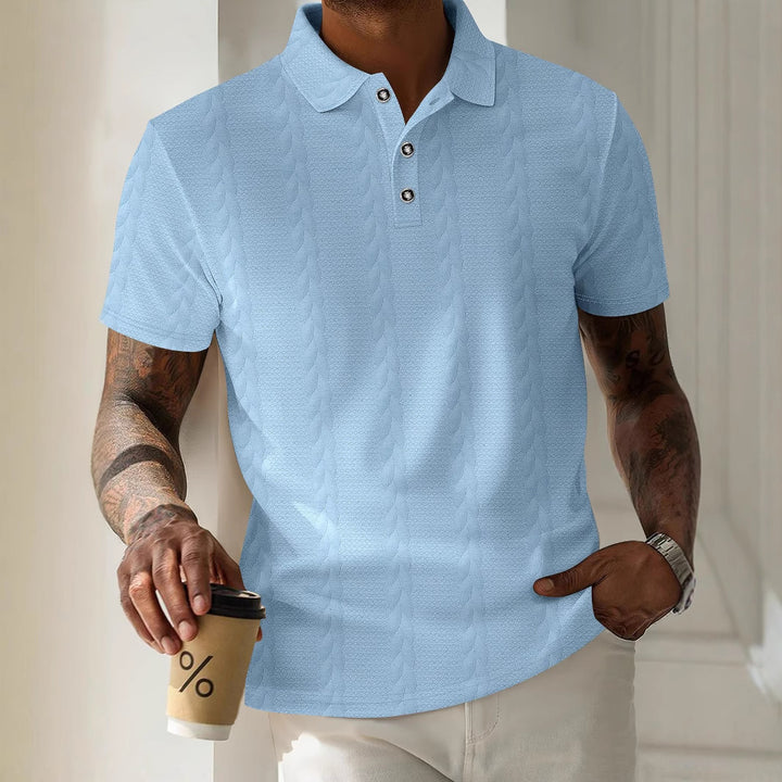 Herren Kurzarm Poloshirt mit strukturiertem Design Echoarchiv