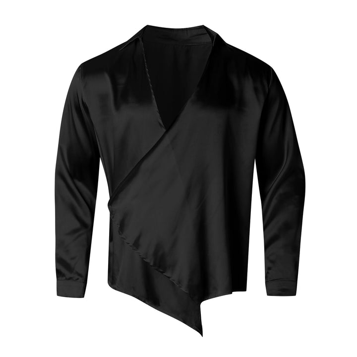 Damen nan asymmetrische Satin-Wickelbluse mit tiefem V-Ausschnitt Echo Archiv