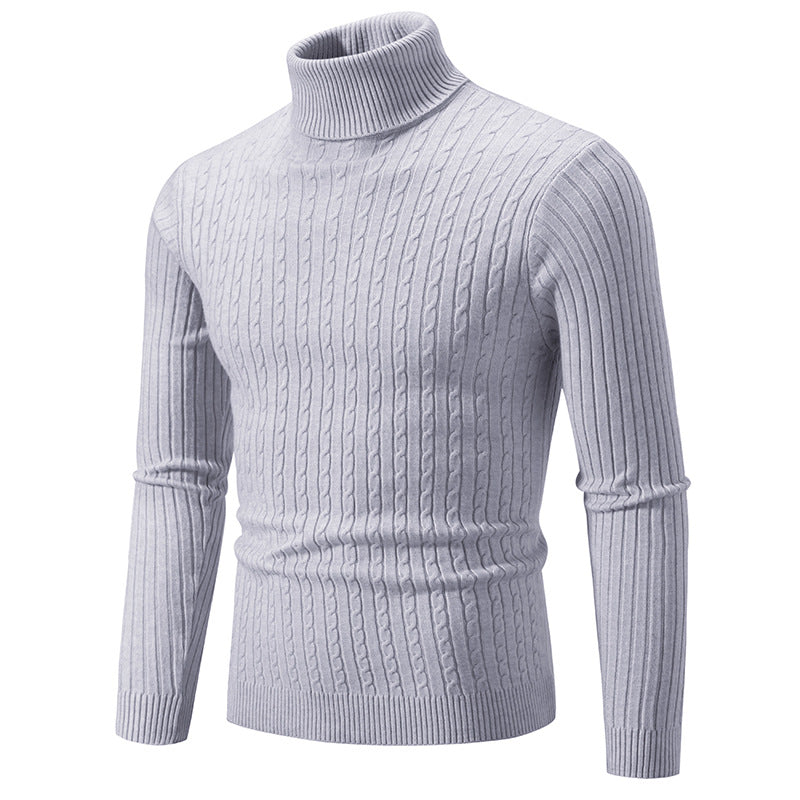 Herren Rollkragenpullover mit strukturiertem Zopfmuster Echoarchiv