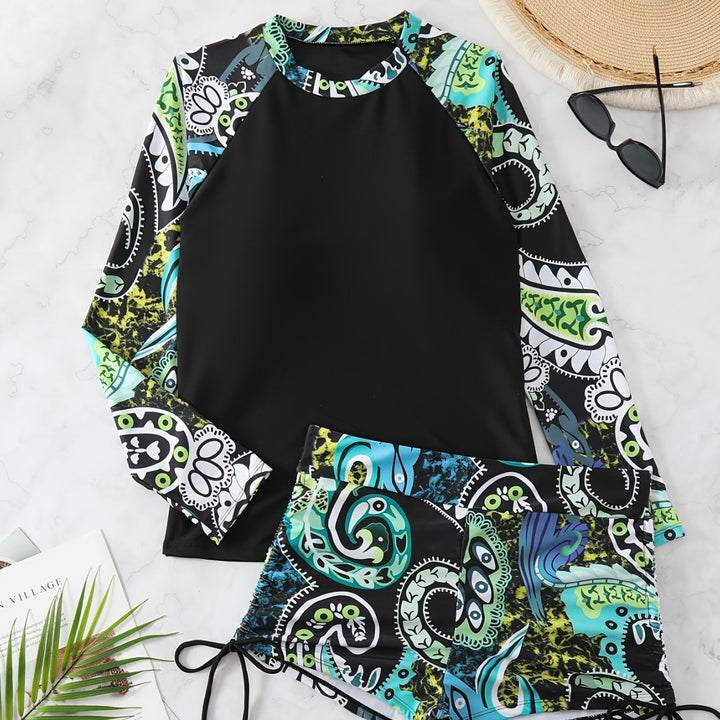 Damen Rashguard mit kurzen Badeshorts Echo Archiv