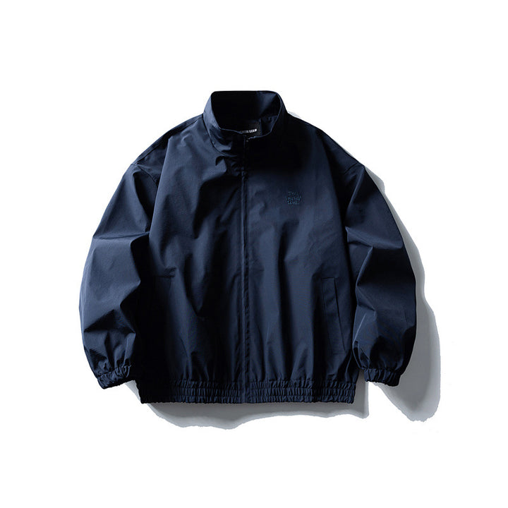 Herren Windbreaker-Jacke im Boxy‑Schnitt mit Stehkragen und elastischem Saum Echoarchiv