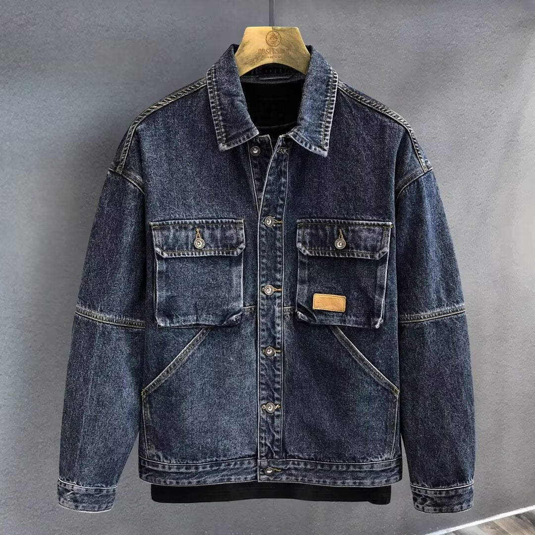 Herren Denim Jacke mit praktischen Taschen – Denvaro