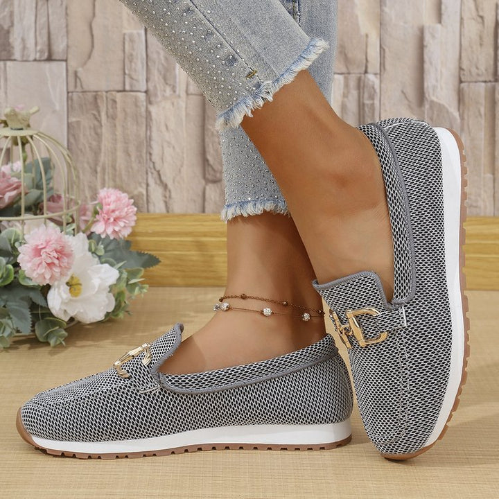 Damen Leichte Mesh-Slipper-Loafer mit gepolstertem Komfortfußbett und Dekor-Schnalle – Lioré