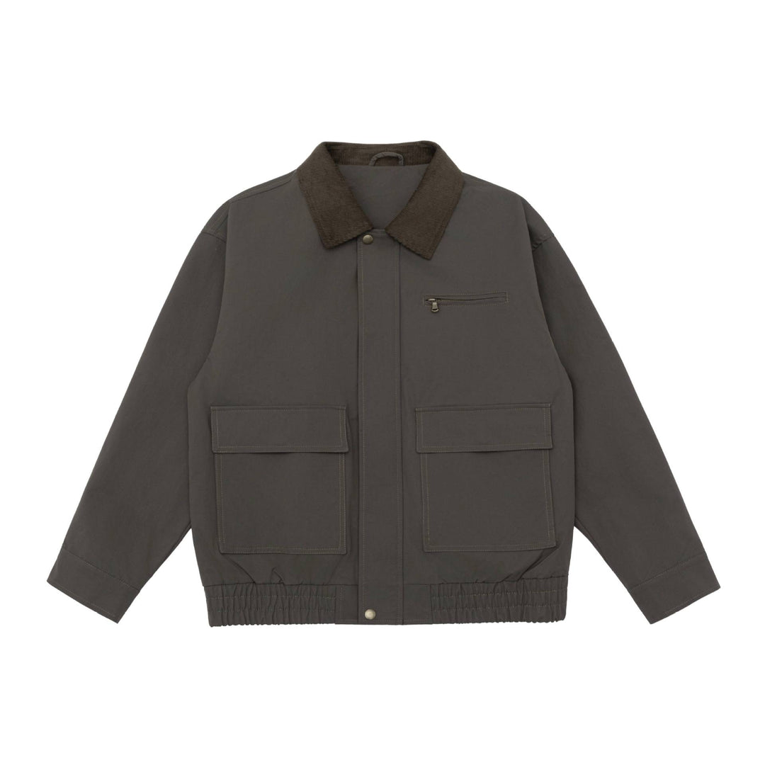 Herren Oversize Workwear-Jacke mit Kordkragen und großen Pattentaschen Echoarchiv