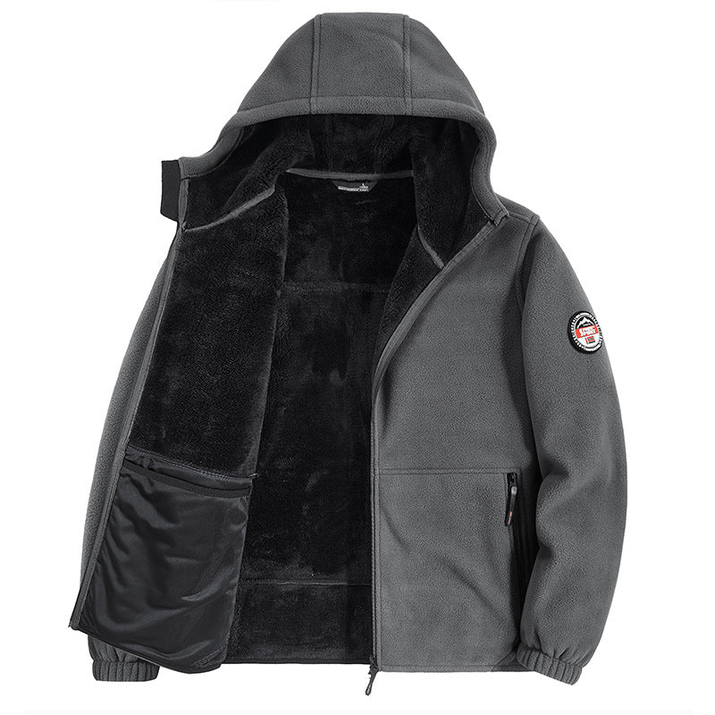 Herren Fleecejacke mit Kapuze und Teddy-Innenfutter Echo Archiv