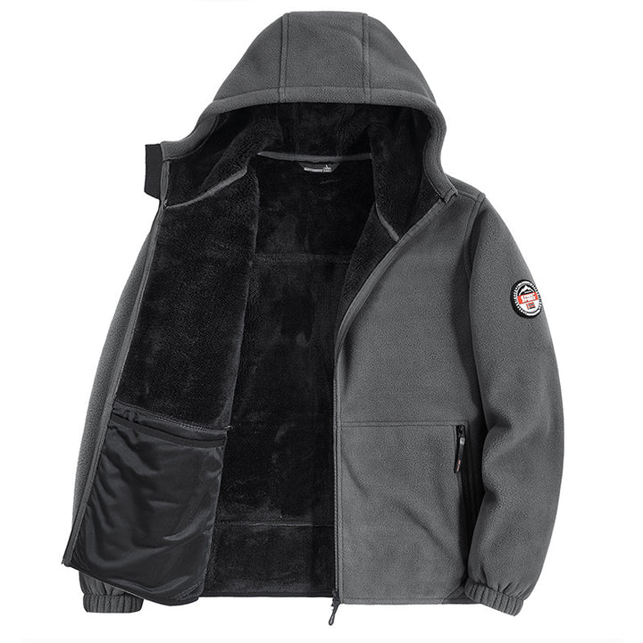 Herren Fleecejacke mit Kapuze und Teddy-Innenfutter Echo Archiv
