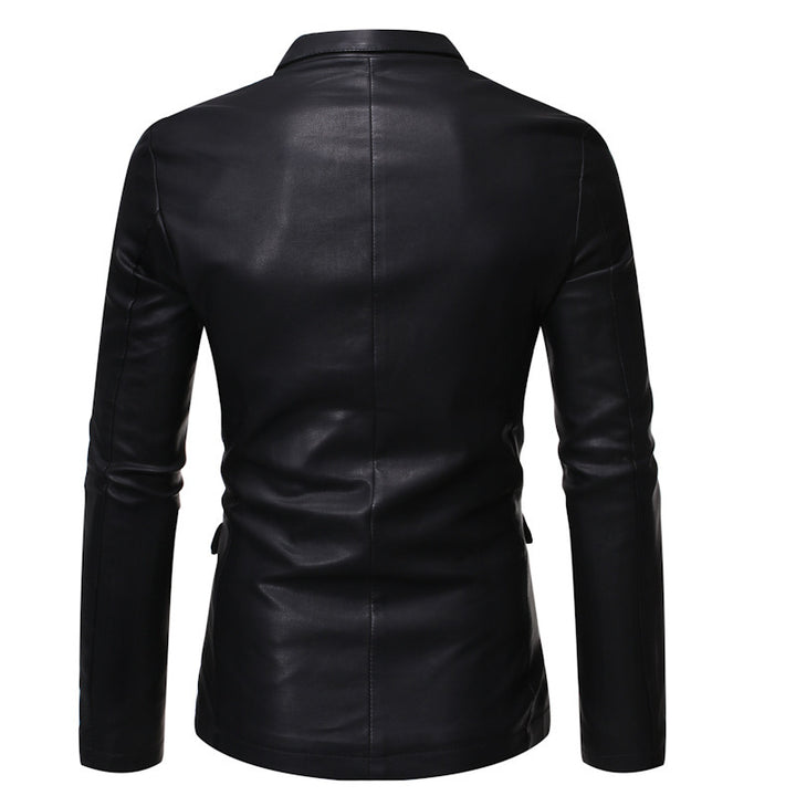 Herren Elegantes Lederblazer-Sakko im Slim-Fit mit Reverskragen Echoarchiv