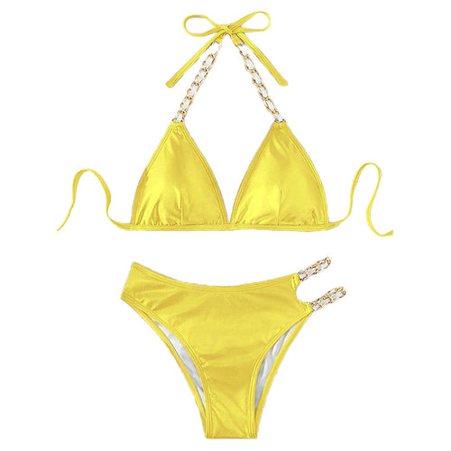 Damen Triangel-Bikini mit eleganten Kettenakzenten und farbwechselndem Effekt Echo Archiv