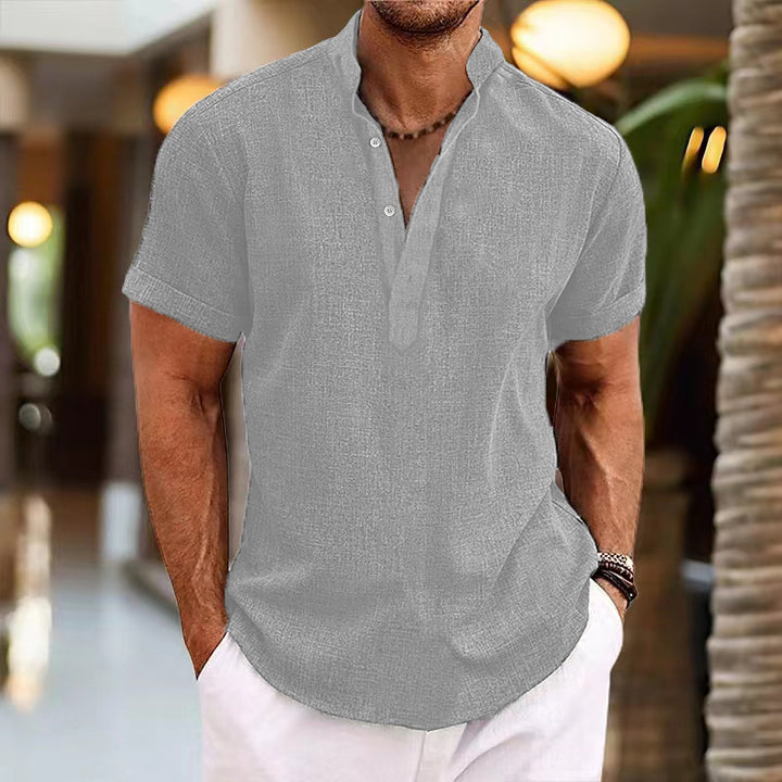 Herren Freizeit Kurzarm Henley-Shirt Echoarchiv
