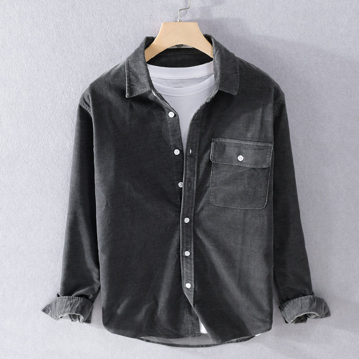 Herren Feine Cord‑Hemdjacke mit Pattentasche und legerem Schnitt Echoarchiv
