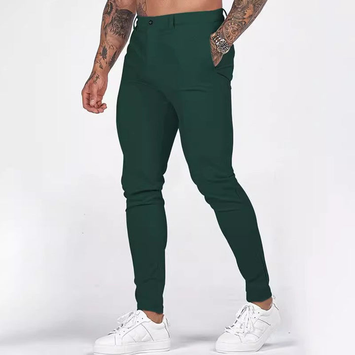 Herren elegante Slim-Fit Chinohose mit elastischem Bund und praktischen Taschen Echoarchiv