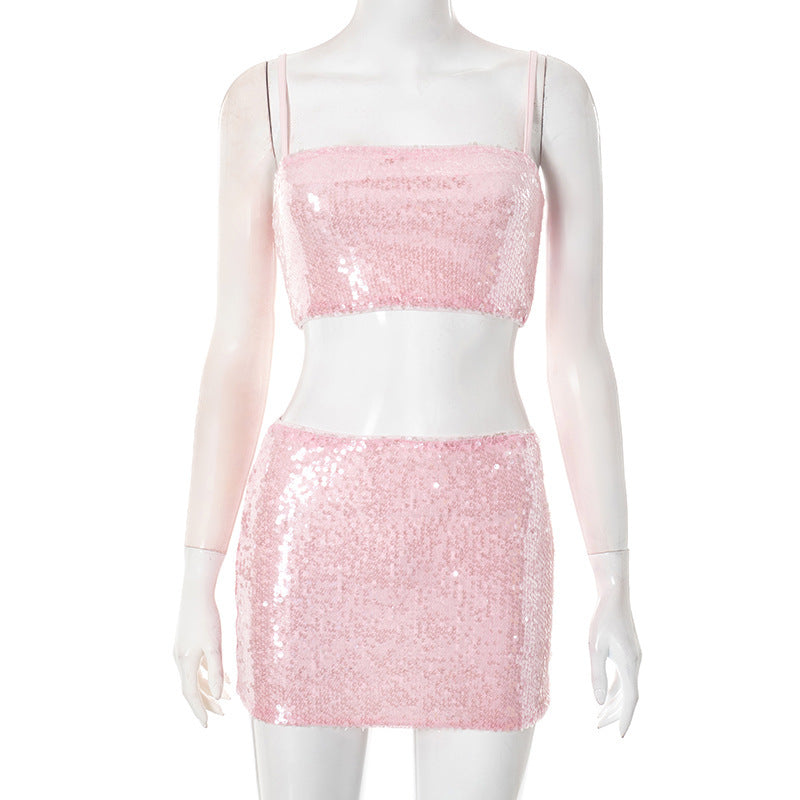 Damen Glitzerndes Zwei-teiligen Abendkleid-Set Echo Archiv