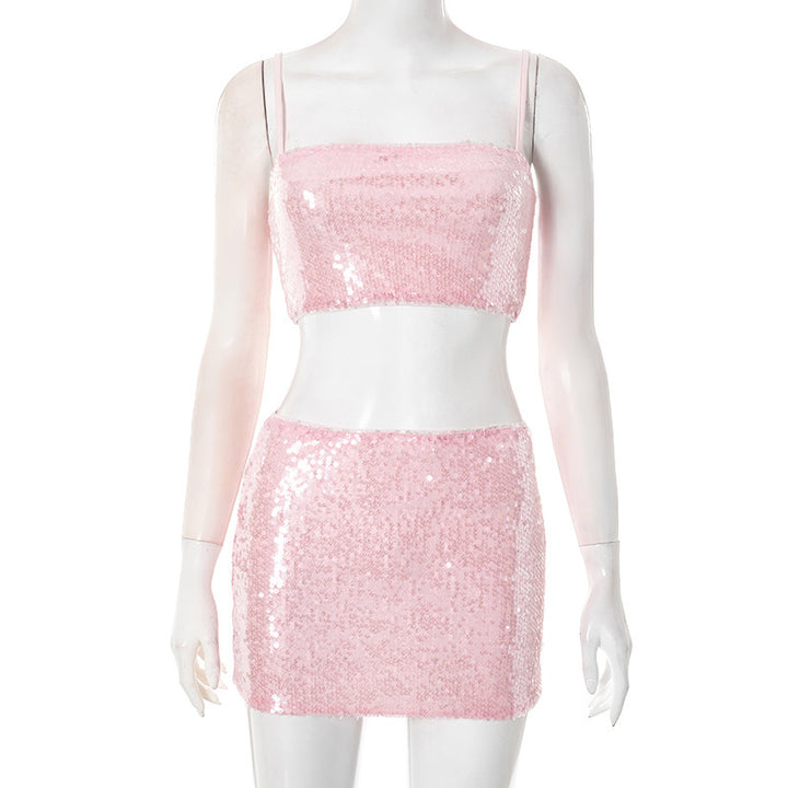 Damen Glitzerndes Zwei-teiligen Abendkleid-Set Echo Archiv