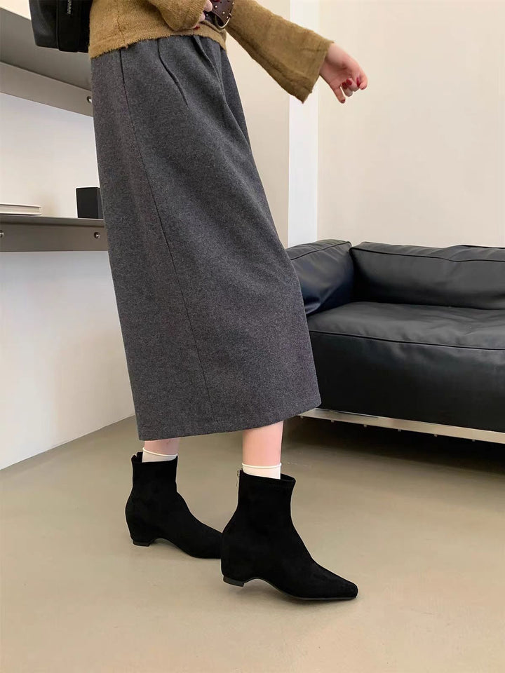 Damen elegante Ankle-Stiefeletten aus Veloursleder Echo Archiv