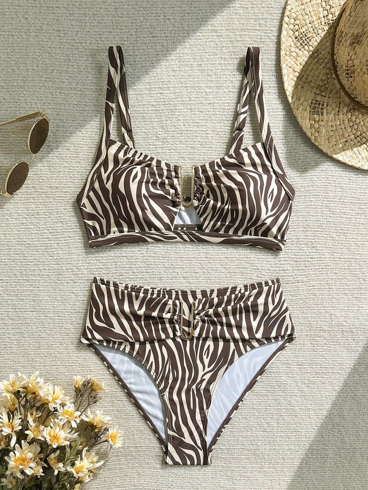 Damen Bikiniset mit modischem Verschluss und floralem Design Echo Archiv