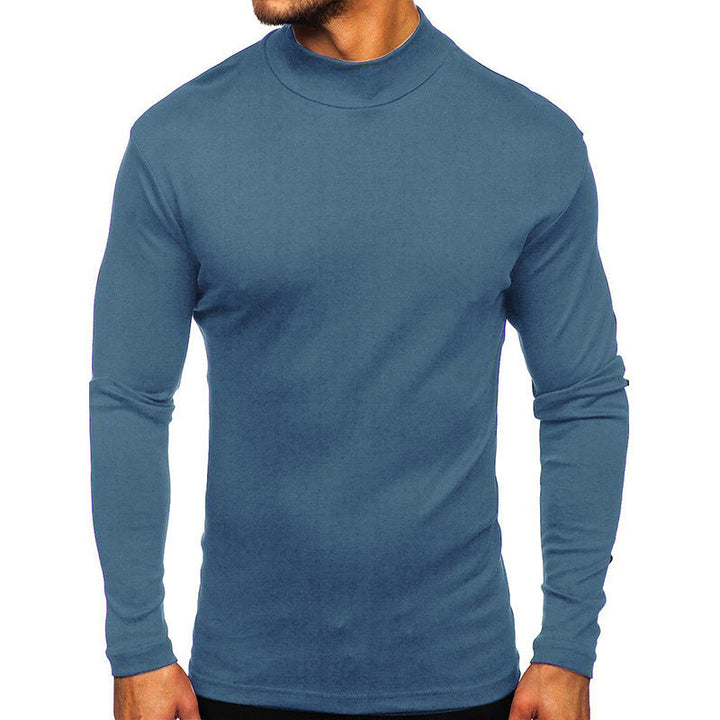Herren Langarmshirt mit Stehkragen aus hochwertigem Material – Arvello