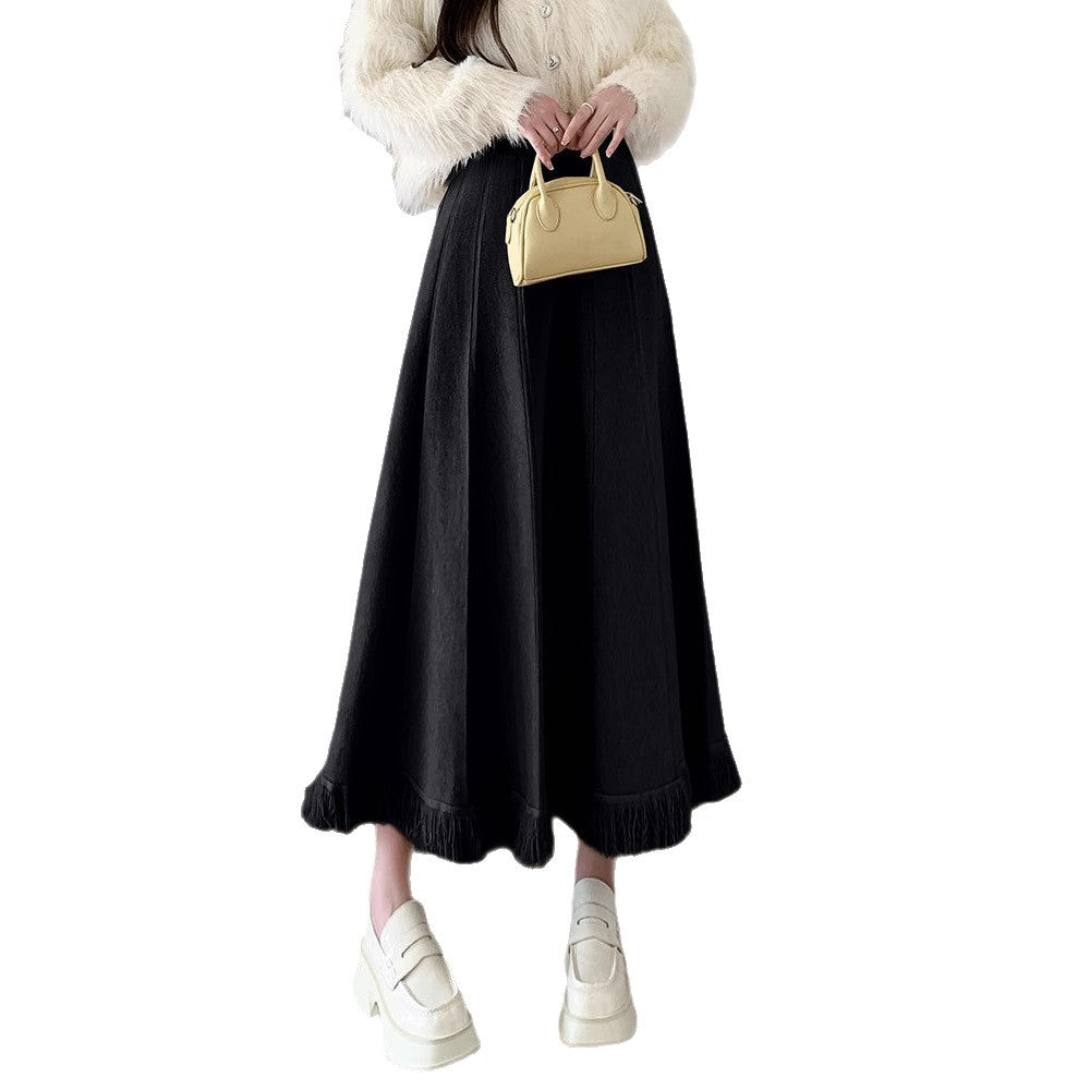 Damen Eleganter Maxirock mit Fransen Echo Archiv