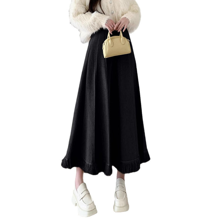 Damen Eleganter Maxirock mit Fransen Echo Archiv