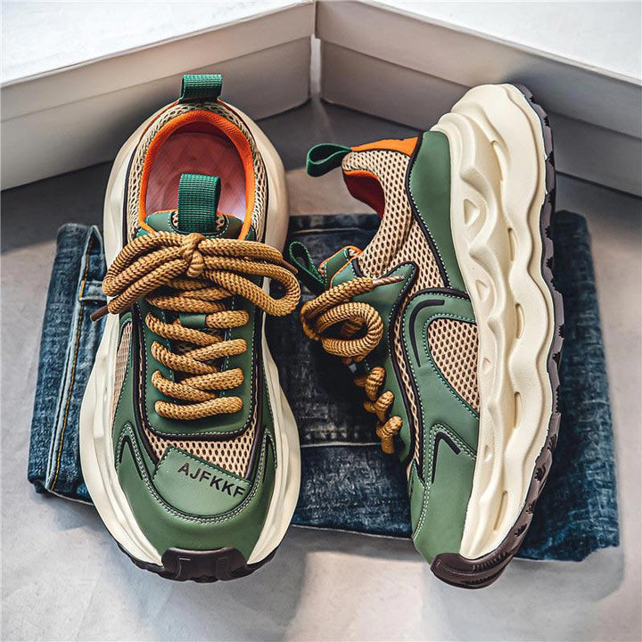 Damen Voluminöse Retro-Chunky-Sneaker mit atmungsaktivem Mesh-Overlay und skulpturaler Komfortsohle – Névara