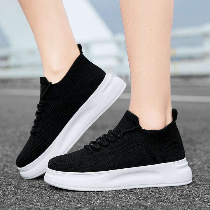 Damen nan elastischer Strick-Slip-on Sneaker mit viskoelastischer Fußbett-Einlage und dämpfender Plateau-Laufsohle Echo Archiv
