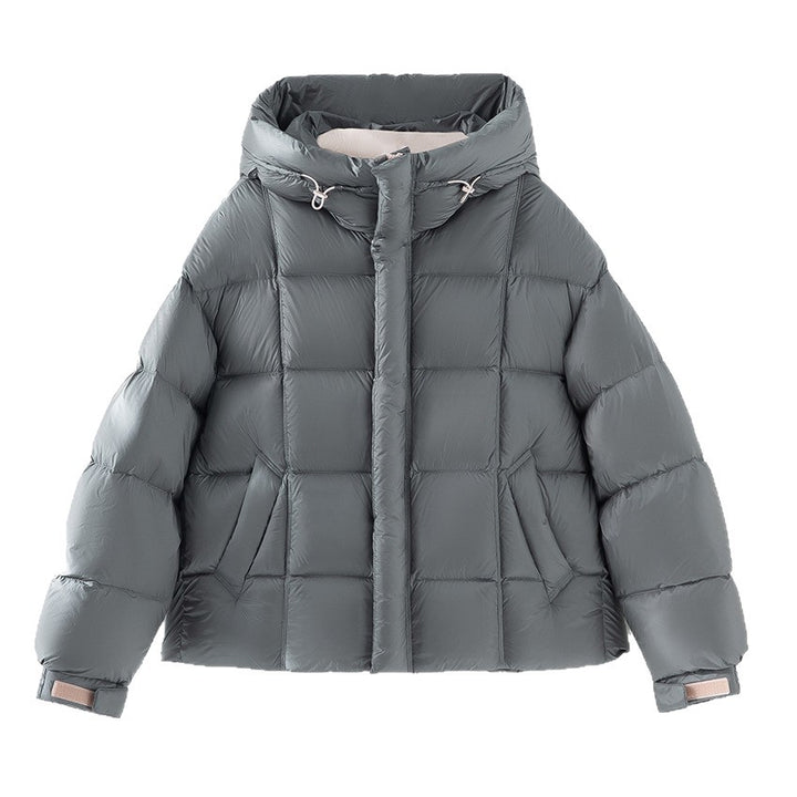 Damen Kurze Stepp-Daunenjacke mit Kapuze Echoarchiv