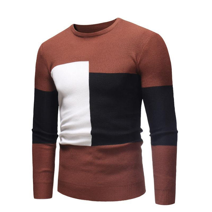 Herren Designer Pullover mit modernem Blockmuster Echoarchiv