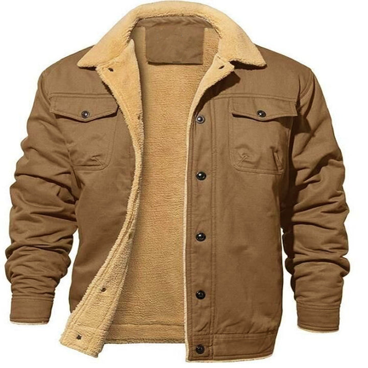 Herren nan gefütterte Canvasjacke mit Teddyfell-Innenfutter und Hemdkragen Echo Archiv