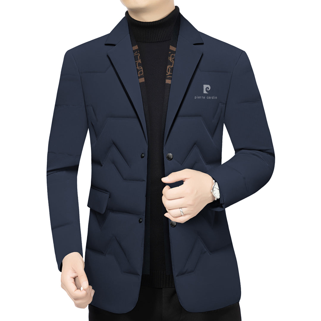 Herren Gepolstertes Business-Sakko mit gesteppter Optik und Notch-Revers – Tianoro