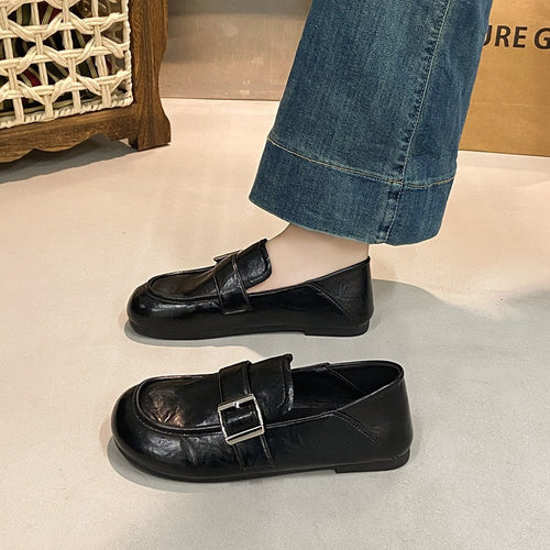 Damen Modische Mokassins mit glamourösen Schnallen-Detail – Lioré