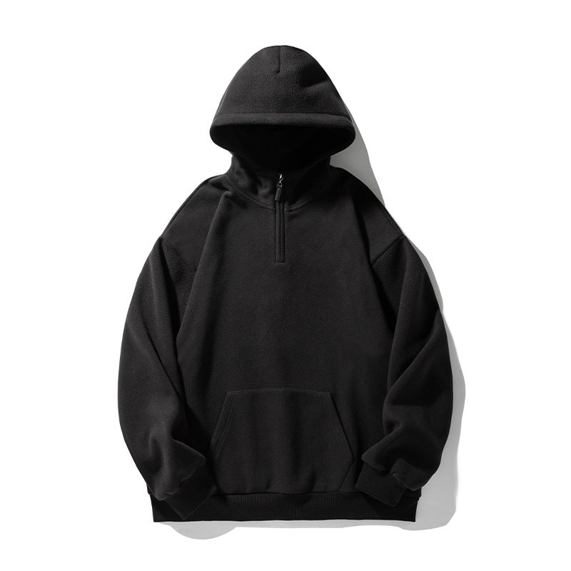 Unisex Thermo-Fleece-Hoodie im Boxy-Schnitt mit Halbzip und Kängurutasche Echo Archiv