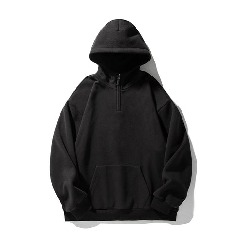 Unisex Thermo-Fleece-Hoodie im Boxy-Schnitt mit Halbzip und Kängurutasche Echo Archiv