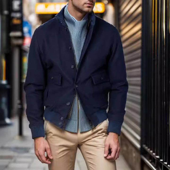Herren lässige und strukturierte Baumwolljacke mit praktischen Taschen Echoarchiv