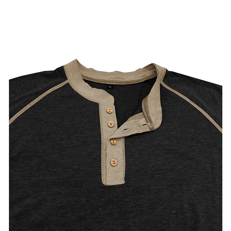 Herren Langarm-Henley-Shirt mit stilvollen Knopfdetails und atmungsaktivem Material Echoarchiv