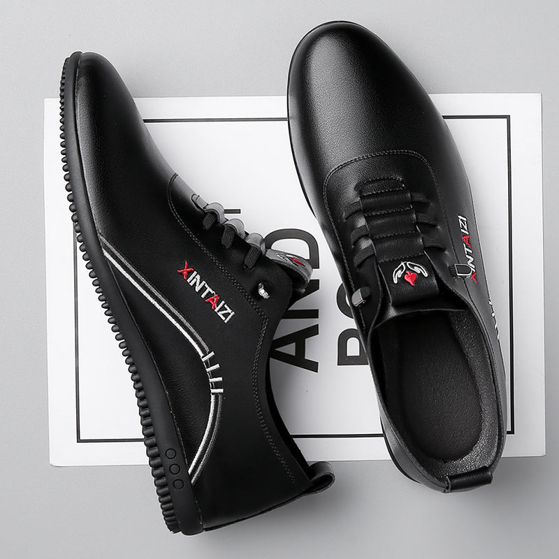 Herren Eleganter leichter Lederimitat-Slip-On mit elastischer Schnellzug-Lacing und profilierter Gummisohle Echoarhiv – Tavélo