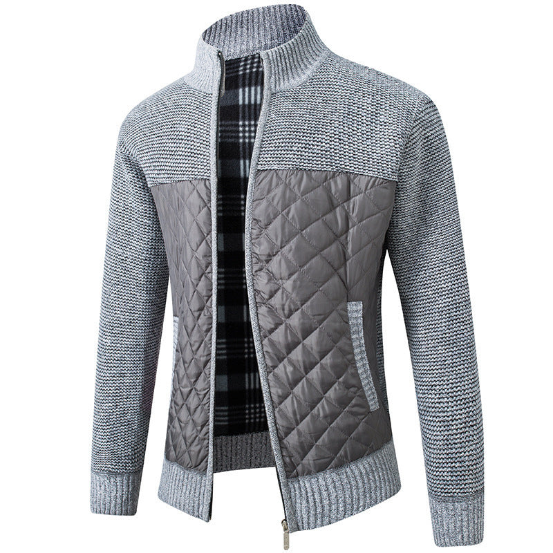 Herren Steppjacke mit Strickdetails und hohem Kragen Echoarchiv