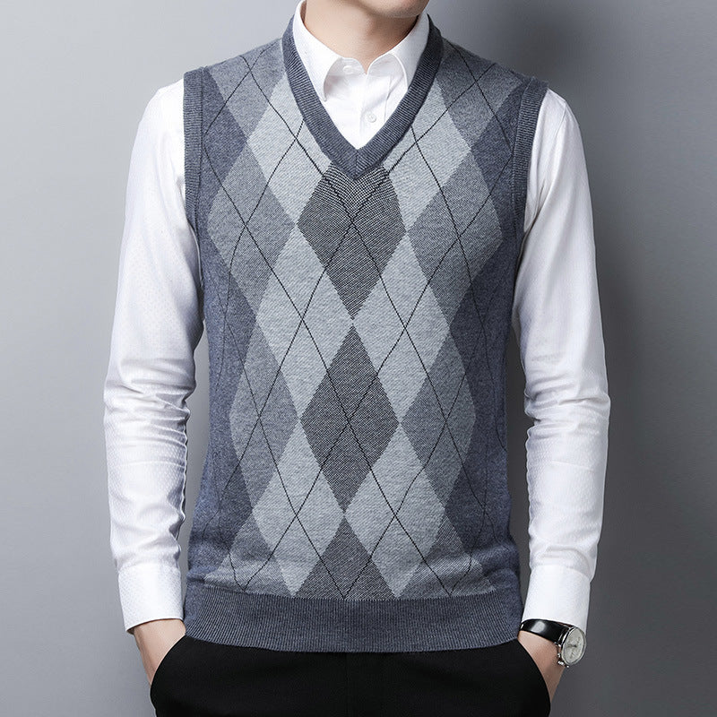 Herren elegante Argyle-Strickweste Echoarchiv