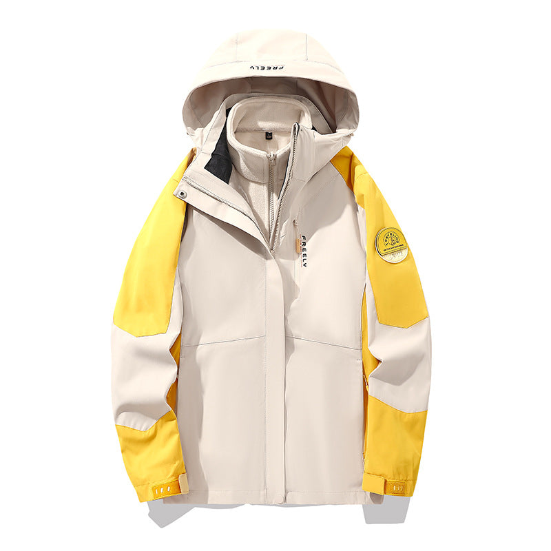 Herren nicht wasserdichte dreiteilige Winterjacke mit abnehmbarem Kapuze und Fleece-Innenjacke – Marzano