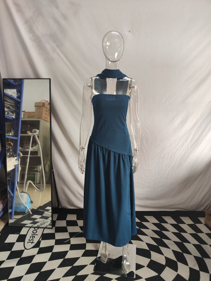 Damen Maxikleid mit schulterfreiem Design und dekorativem Wickelausschnitt Echo Archiv