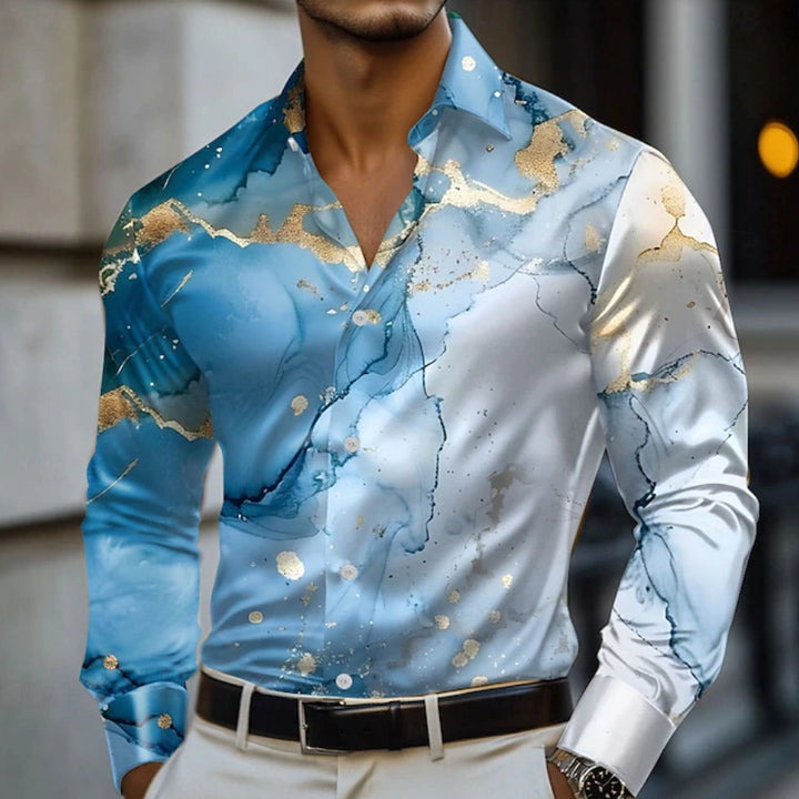 Herren Designer-Hemd mit einzigartiger Aquarell-Optik Echoarchiv