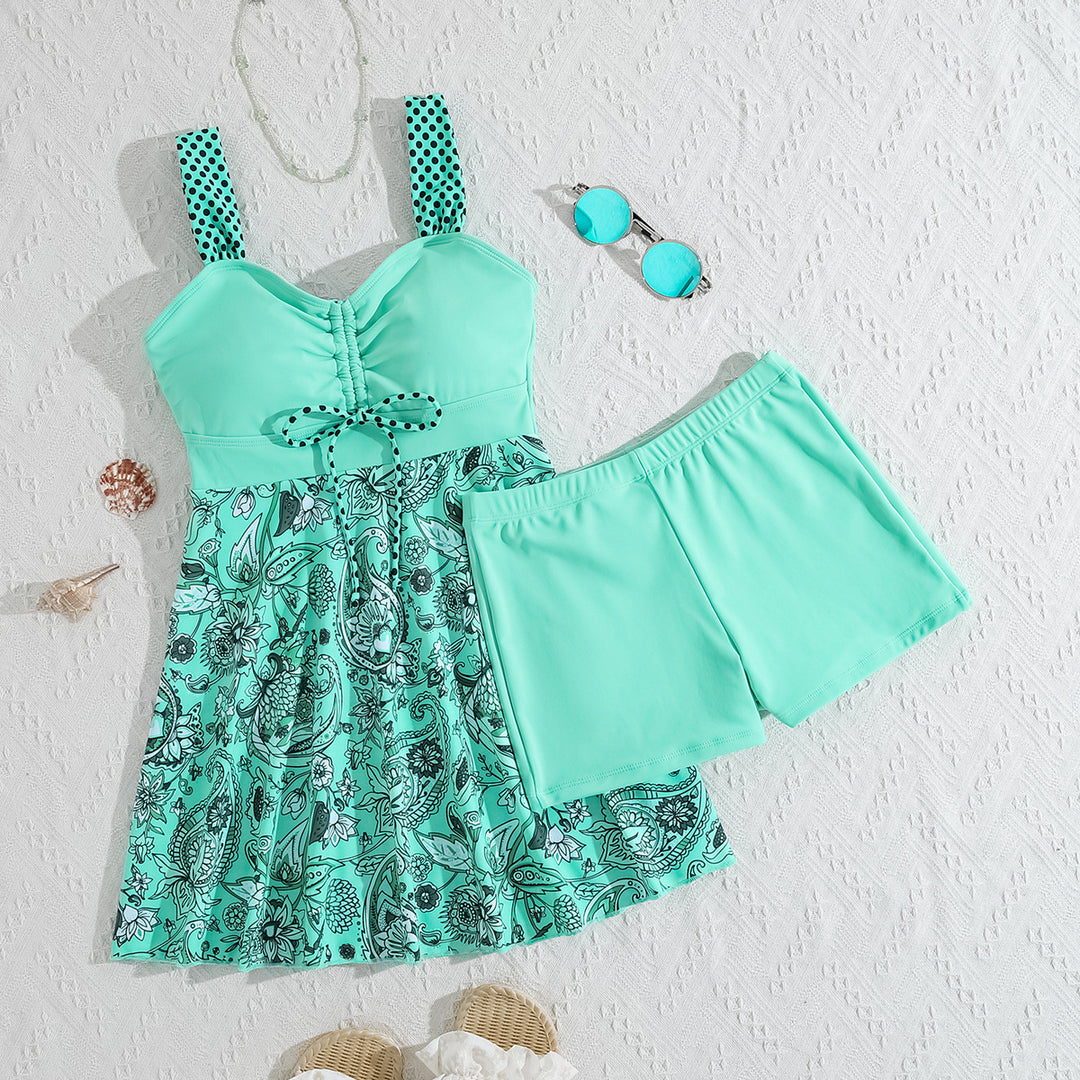Damen Figurumspielender Tankini mit modischem Rock Echo Archiv