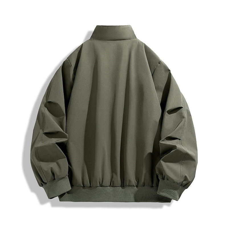 [Herren Oversize Utility Bomberjacke mit hohem Kragen und Rippbündchen Echoarchiv]