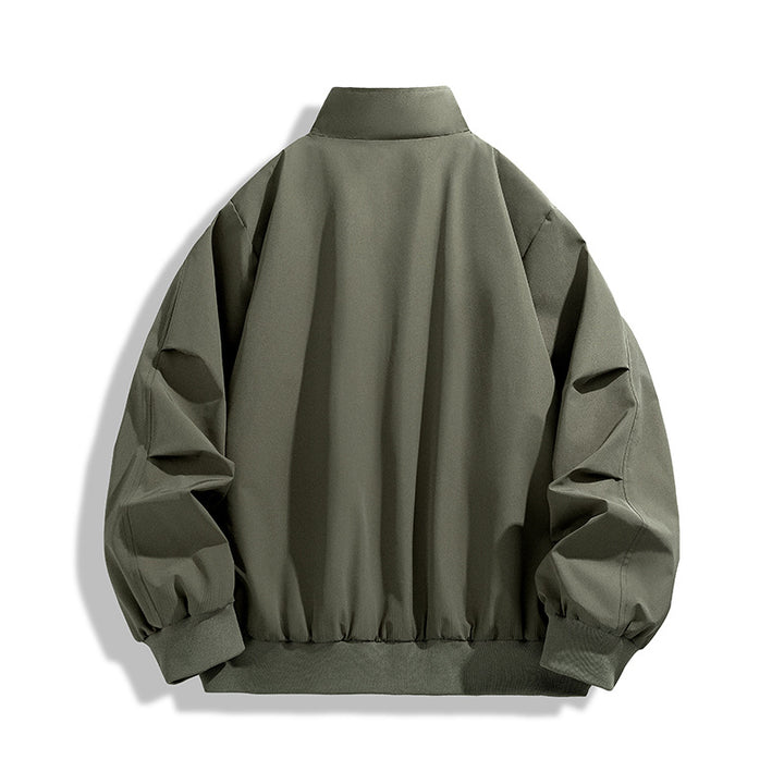 [Herren Oversize Utility Bomberjacke mit hohem Kragen und Rippbündchen Echoarchiv]