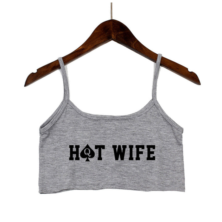Damen Crop-Top mit modernen Schriftzügen und verstellbaren Trägern Echo Archiv