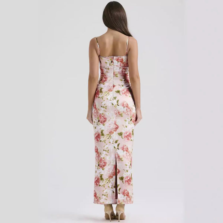 Damen Blumenkleid mit tailliertem Oberteil und schwingendem Saum Echo Archiv