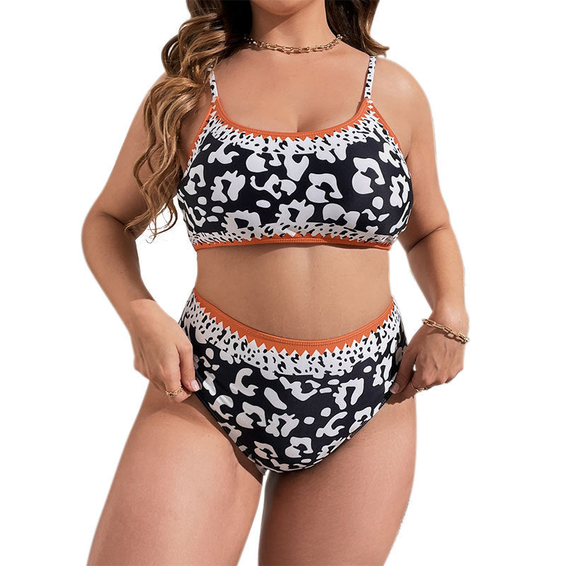 Damen Hochtaillierter Bikini mit animalischem Muster und sportlichem Design Echo Archiv