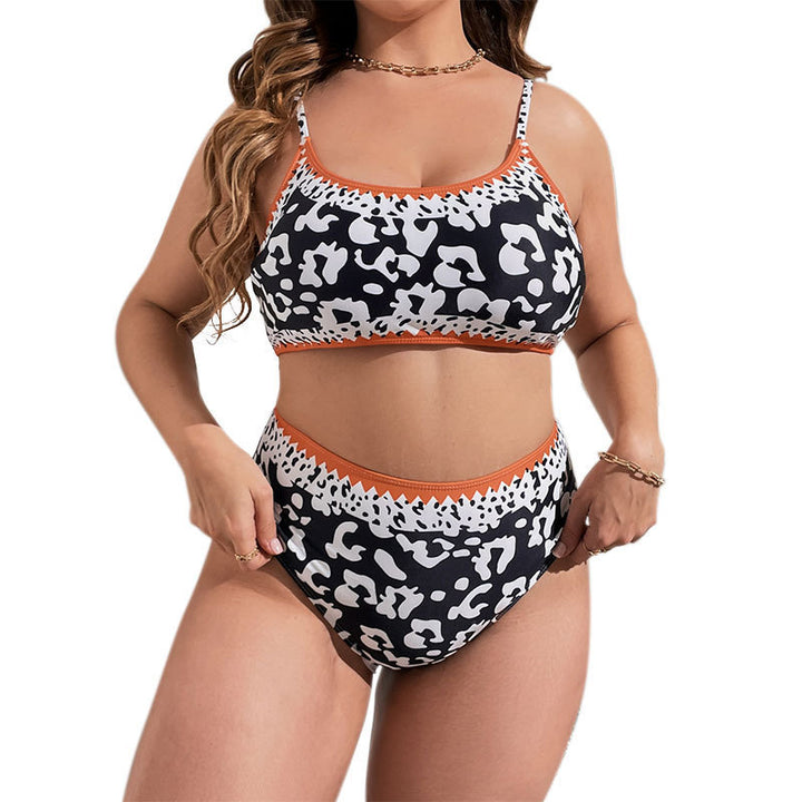 Damen Hochtaillierter Bikini mit animalischem Muster und sportlichem Design Echo Archiv