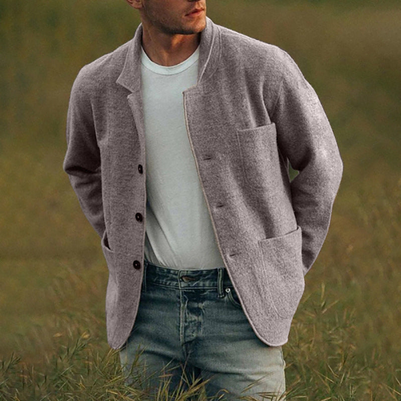 Herren Cardigan-Jacke mit praktischen Taschen und modernem Schnitt Echoarchiv
