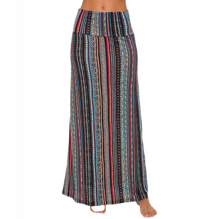 Damen nan Maxirock mit Elastikbund und Eingrifftaschen im Boho-Muster Echo Archiv