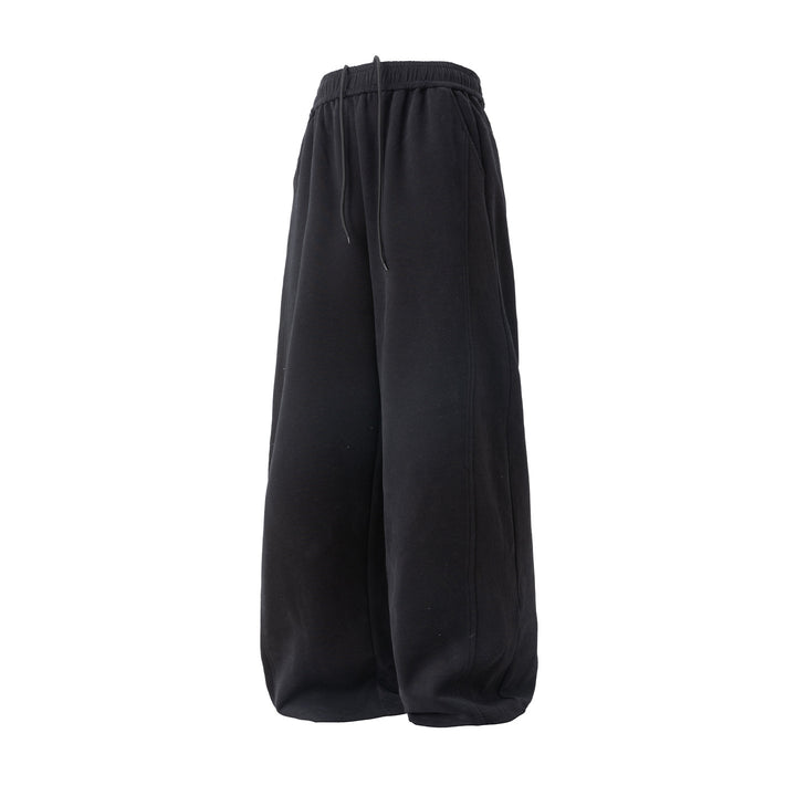 Damen Extraweite Sweatpalazzo-Hose aus French-Terry mit Tunnelzug und Seitenrippe Echo Archiv