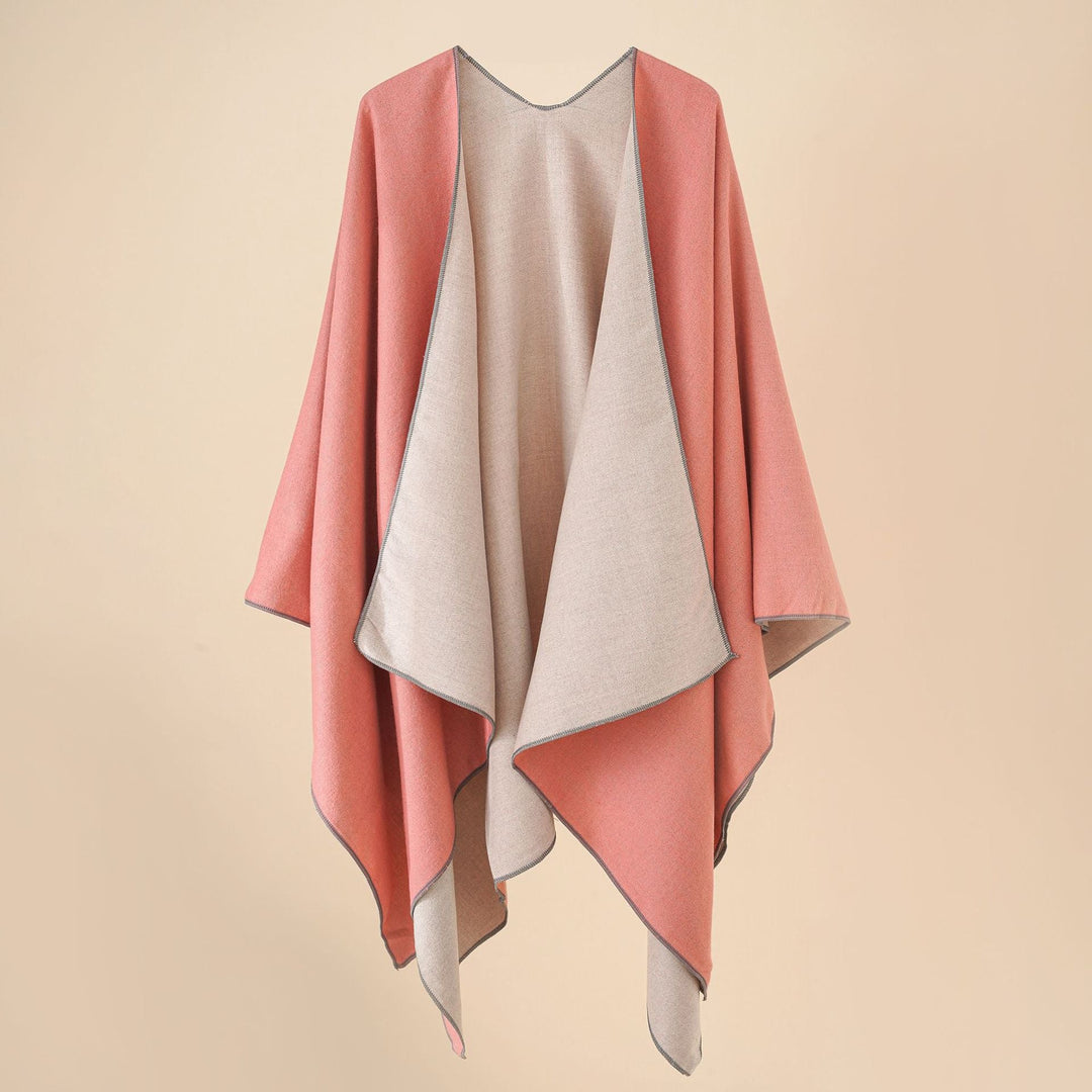 Damen Wohlfühl-Poncho Aus Weichem Wollmix mit Elegantem Schnitt Echoarchiv